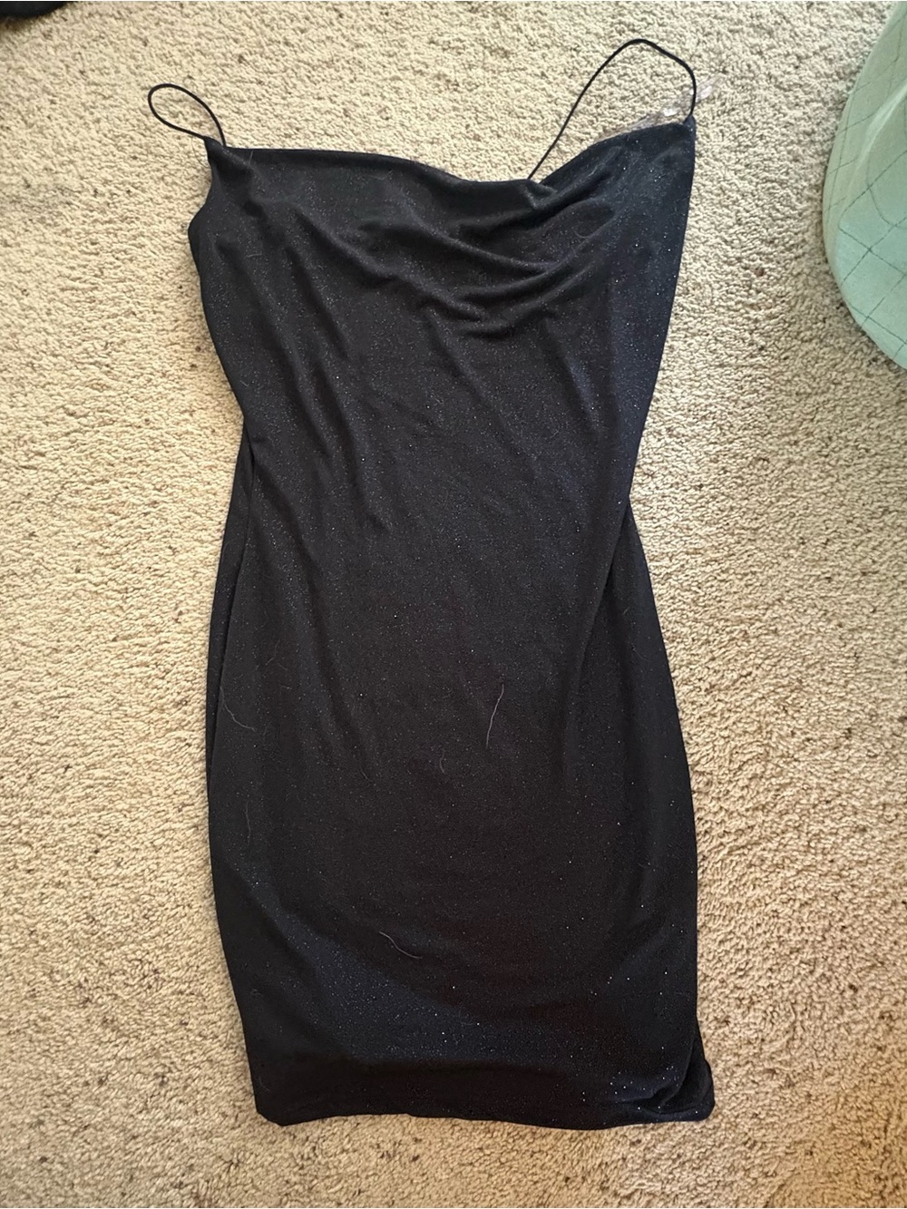 Windsor Black Sparkle Cowl Neck Mini Dress